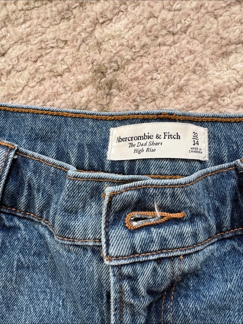 Abercrombie & Fitch Women's Rolled Hem Denim Shorts - Blue - Picture 3 of 3